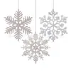 Decoraciones Navideñas de Copo de Nieve Nuevas Transfronterizas de 10 cm Polvo de Plástico Suministros para Decoración de Árbol de Navidad Colgantes