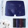Calzoncillos bóxer holgados de algodón modal para hombre, tallas grandes, estampados, de cuatro esquinas, venta al por mayor