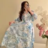 Vestido Largo de Vacaciones de Verano 2027 Nuevo Transfronterizo Europeo y Americano Amazon Cintura Alta Elegante Estilo Francés Delgado Acampanado