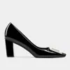 Zapatos Clásicos Rv para Mujer de Tacón Alto con Hebilla Metálica Charol Planos de Tacón Grueso Ropa de Oficina Ol Boca Baja Hebilla Cuadrada Zapatos Profesionales Que No Cansan los Pies