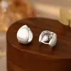 Aguja de Plata de Ley S999 Creativo Minimalista Cepillado Ear Cuff de Gota de Agua Moda para Mujer Versátil Pendientes Elegantes Dropshipping