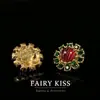 Broche de estilo palaciego con flor esmaltada de colores hecha a mano con incrustaciones, alta gama, moda, versátil, joyería de temperamento elegante