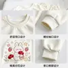 Conjunto Fofo para Meninas Novo Estilo para Bebês e Crianças Pequenas Versão Coreana Moletom com Capuz Desenho de Cogumelo Calça Conjunto Esportivo Casual de Duas Peças para Bebês Meninas