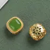 Acessórios de jaspe Hetian falso banhados a ouro cobre contas soltas passantes contas contas de açúcar de vidro acessórios para pulseira de corda diy