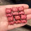 Ciprés Rojo Tallado de Oso Multifacético Cuentas Sueltas DIY Cuentas Budistas Accesorios para Joyería Cadena de Teléfono Móvil Pulsera Colgante