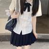 Original Japonês Organ Pleated Manga Curta Básica JK Camisa Bordada Uniforme Feminino Branco Simples Japonês Explosões