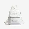 2026 Nuevo Estilo Coreano Estampado de Estrellas Conejito de Dibujos Animados Mochila Linda Mochila Escolar para Estudiantes Gran Capacidad Versátil Mochila para Mujer