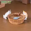 Miniaturas de sereia e gatinho para paisagens em miniatura, brinquedos de banho, decorações DIY para casas de boneca, enfeites de pendurar e pequenas peças decorativas