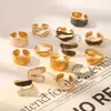Anel de Aço Inoxidável com Gotejamento de Óleo, Best-Seller Global Transfronteiriço, Joia de Estilo Aberto de Alto Padrão de Nicho, Anel Estilo Ins Europeu e Americano para Mulheres