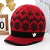 Gorro de Lana Cálido con Forro de Piel de Conejo para Mujer Otoño e Invierno, Gorro de Punto Grueso con Protección para Orejas y Frío para Personas de Mediana Edad y Mayores, Abuela