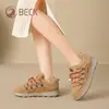 Zapatos de Algodón sin Cordones Forrados de Lana de Borrego Ram para Mujer Zapatos Casuales Cálidos de Lana de Cordero para Mujer Zapatos Peludos Ligeros con Suela Gruesa para Exteriores
