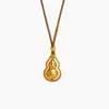 Collar de Cuerda Trenzada con Colgante de Calabaza Montaña y Mar en Plata de Ley S925 Yincheng para Mujer, Nuevo Estilo Chino Calabaza Colgante Giratorio Cadena Versátil para Suéter