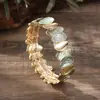 Pulsera Elástica de Esmalte Hueco Geométrico de Flores de Venta Caliente Transfronteriza Moda para Mujer Pulsera Geométrica de Alta Gama