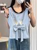 Sujetador de una pieza con tirantes sin espalda de color azul dopamina, ropa exterior de verano para mujer, top sin mangas súper bonito
