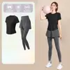 Camiseta Esportiva Solta para Mulheres, Malha Respirável Emagrecedora Casual para Corrida Yoga, Roupa Fitness Fina de Manga Curta para Primavera e Verão