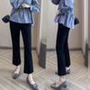 Calças Cortadas de Micro-chifre de Seda Gelo Stretch Simon Lena para Mulheres Primavera e Verão Slim-fit Slim Fit Slimming Pequeno Sete ou Oito