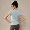 Top de Yoga Feminino Verão Secagem Rápida Respirável Fitness Manga Curta Uso Diário Comute Modelador Pilates Treinamento Camiseta
