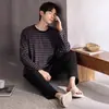 Pijama para adolescentes, conjunto casual de manga larga con dibujos animados para hombre, primavera y otoño, ropa para dormitorio de estudiante de secundaria, ropa de estar para otoño e invierno, conjunto de dos piezas