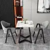 Mesa y sillas de reunión de estilo nórdico, moda italiana, lujo ligero; mesa de recepción y negociación de negocios de alta gama, mesa de ocio para patio