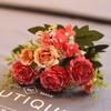 Ramo de 10 flores artificiales de peonía para el hogar, mesa de comedor, flores decorativas, flores falsas, flores de seda, conjunto de flores artificiales para boda.