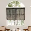 Comércio exterior venda quente americano simples preto e branco treliça impresso cortina imitação cânhamo sala de estar quarto varanda semi-sombreamento cortina acabada