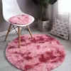 Alfombra Redonda Ins Escandinava Tie-Dye Gradiente Cesta Colgante Redonda Silla Tienda Esterilla Alfombra de Piso para Sala de Estar Color Gradiente Transfronterizo