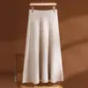 Estilo suave 100% lana pura tejido falda midi mujer otoño e invierno nuevo estilo longitud media cubre caderas cintura alta línea A falda elegante