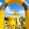 Castillo Inflable Grande para Exteriores Trampolín para Niños al Aire Libre Tobogán Cama Elástica Pato Amarillo Puesto de Parque Atracción Castillo Travieso