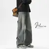 Pantalones vaqueros deconstruidos retro azules NASA para hombre, nuevo estilo otoño 2026, remache americano, pierna recta holgada, pantalones largos