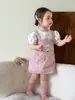 Ropa para niñas: falda con tirantes, estilo fino de verano 2026, vestido tipo camiseta para bebé niña Clase A