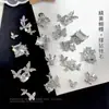 Accesorios para Uñas con Zirconia de Mariposa 2026, Lujosos y Deslumbrantes Moños Plateados, Diamantes de Hielo y Azúcar, Decoraciones de Uñas Portátiles