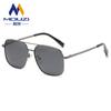 Óculos de Sol Aviador Masculino Metal Quadrado Armação Grande Europeu e Americano Resistente a UV Fotossensível Polarizado Solar