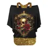 Camiseta de Manga Curta Mais Vendida Transfronteiriça Camisa Básica Feminina Top Interno Feminino Primavera e Outono Design de Estampa 3D Feminino de Nicho