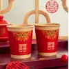 Copos de Papel para Banquete de Casamento e Noivado Atacado Copos Descartáveis para Casamento Copos Espessos para Casamento com Palavras Felizes Copos de Chá para Casamento Suprimentos para Casamento