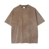 230g algodão lavagem pesada velho manga curta outra camisa estampa comércio exterior retrô americano transfronteiriça solta camiseta homens e mulheres