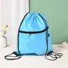 Em estoque bolso com zíper 210D mochila para esportes ao ar livre natação eventos publicitários poliéster logo em branco impresso