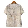 Camisa Fina Estilo Chinês da Mamãe, Novo Modelo de Verão, Blusa Nova Estilo Chinês da Vovó, Camisa Feminina de Manga Curta Tamanho Grande para Meia-Idade e Idosos