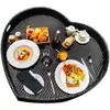 Bandeja flutuante para piscina e fonte termal, cesta redonda de rattan em formato de coração, adequada para pousadas, hotéis e vilas, com porta-copos e bandeja de café da manhã
