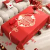 Mantel de boda rojo, lavable, a prueba de aceite, impermeable, mantel de comedor, nueva cubierta festiva para mesa de té 2024, cubierta de compromiso