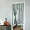 Cortina de Porta Estilo Japonês Respirável de Algodão e Linho Meia Cortina Cortina Curta Tecido de Cortina de Divisória Sem Furo Cortina para Armário de Cozinha Quarto de Casa