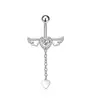 Cross Venta Caliente Moda Europea y Americana Incrustado de Circonita Alas Forma de Corazón Piercing Anillo para Ombligo Stud para Ombligo Joyería para Piercing Amazon