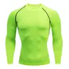 Camiseta Térmica Ajustada de Manga Larga para Hombre, Ropa Deportiva de Running, Atletismo, Entrenamiento Deportivo, Baloncesto, Base, Alta Elasticidad, Secado Rápido, Transpirable, Ropa de Fitness