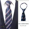 Corbata Formal de Negocios para Hombre, Estilo Cremallera Perezosa, Stock Listo de Fábrica, Corbata Negra Rayada de 8 cm Fácil de Usar sin Nudo para Trajes