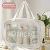 Nova Necessaire de Viagem Camada Única Portátil Bolsa de Cosméticos Impermeável Transparente Cosméticos Grande Capacidade Bolsa de Armazenamento Transparente