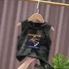 Chaleco de Algodón Puro para Niños y Niñas, Nuevo Camiseta sin Mangas de Verano Tie-Dye Versátil Elegante con Estampado de Dibujos Animados
