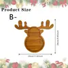 Bandeja de madera con forma de árbol de Navidad y reno, superventas transfronteriza, un plato creativo para aperitivos y frutas navideños, y una pieza decorativa para el hogar