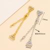 Pulseira Banhada a Cobre Ouro 18K Verdadeiro Micro Diamante Fecho Lagosta Acessórios para Cabeça Ouro Branco Fileira Dupla Pérola Espiral Corrente Extensora Fecho
