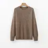 Nova coleção Outono/Inverno 2026: suéter de gola redonda, simples, modelagem solta, suéter de fleece escovado, suéter de malha, blusa de tricô feminina, suéter para usar como base