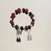 Pulsera de Cristal con Abalorios de Mariposa para Mujer 2025 Nuevo Modelo Lujo Ligero Nicho Exquisita Joyería para Pulsera Suministro Transfronterizo