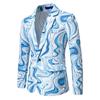Outono 2024 Comércio Exterior Masculino Novo Terno Estampado Tie-Dye de Um Botão Roupas de Performance Jaqueta Casual Masculina